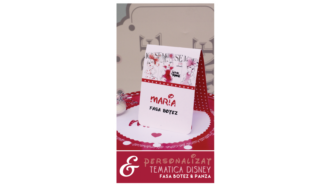 Trusou de botez pentru fetite de inspiratie Disney cu Minnie Mouse, Red Dots  9